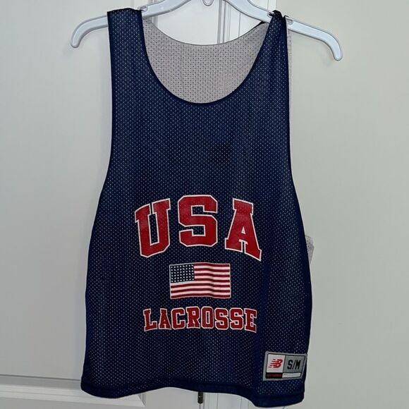 team issue USA New Balance lacrosse LAX Reversible practice jersey s/m - Picture 1 of 6